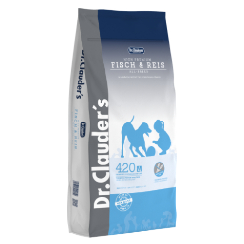 DR.CLAUDER’S DOG HIGH PREMIUM SENSITIVE sausā barība suņiem Zivs, rīsi 15kg